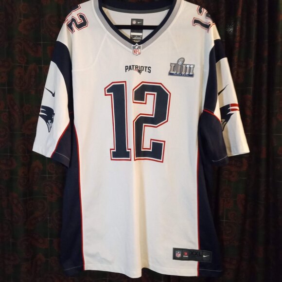 NIKE BRADY NEW ENGLAND PATRIOTS SUPER BOWL LIII 53 WHITE NFL ON FIELD JERSEY XXL - Picture 10 of 11